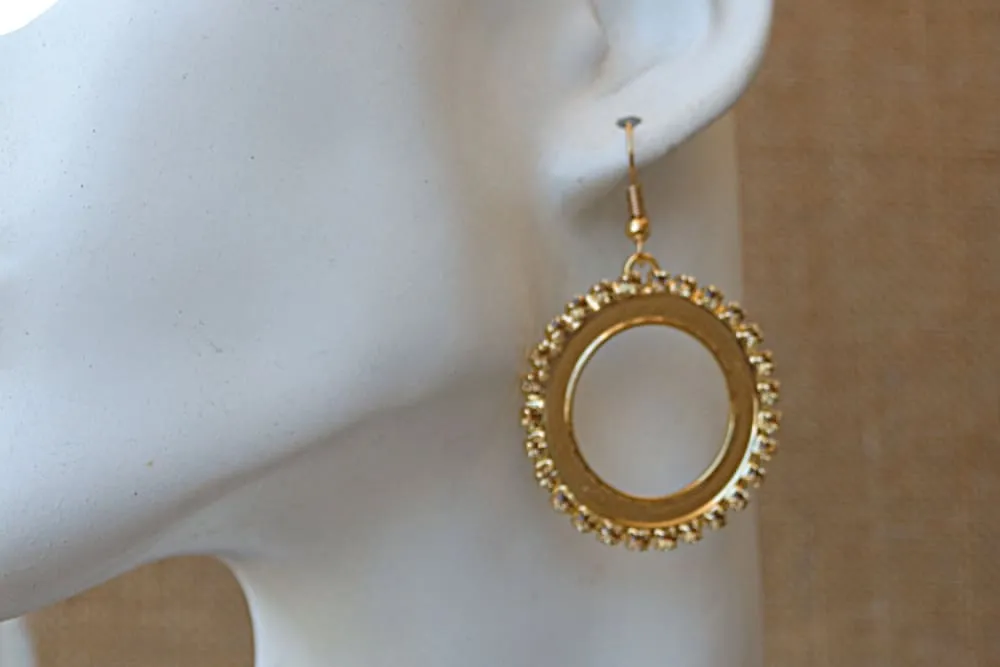 Gold Champagne Rebeka Circle Earrings