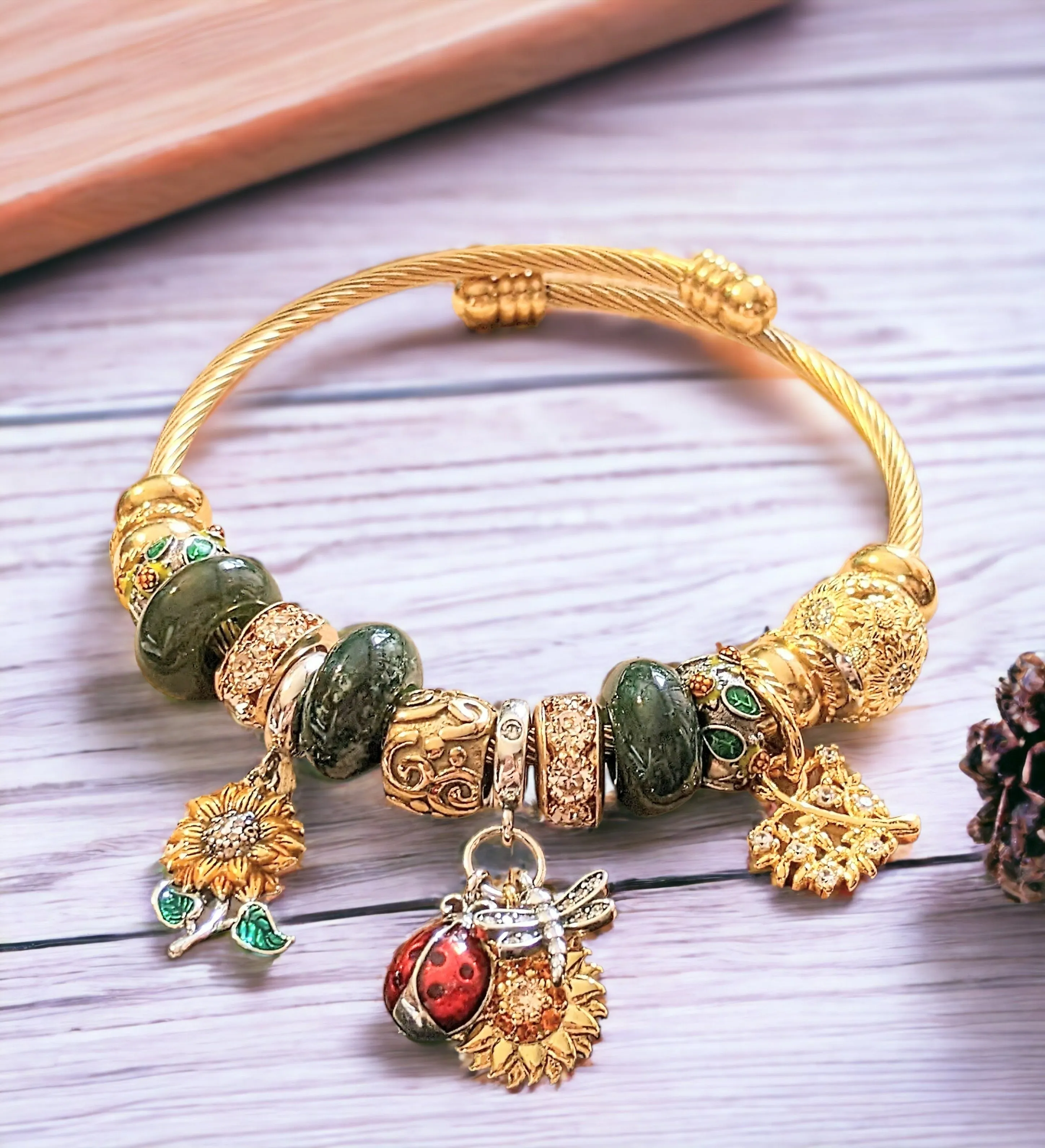 Gold Garden Party Euro Cuff Wrap Bracelet