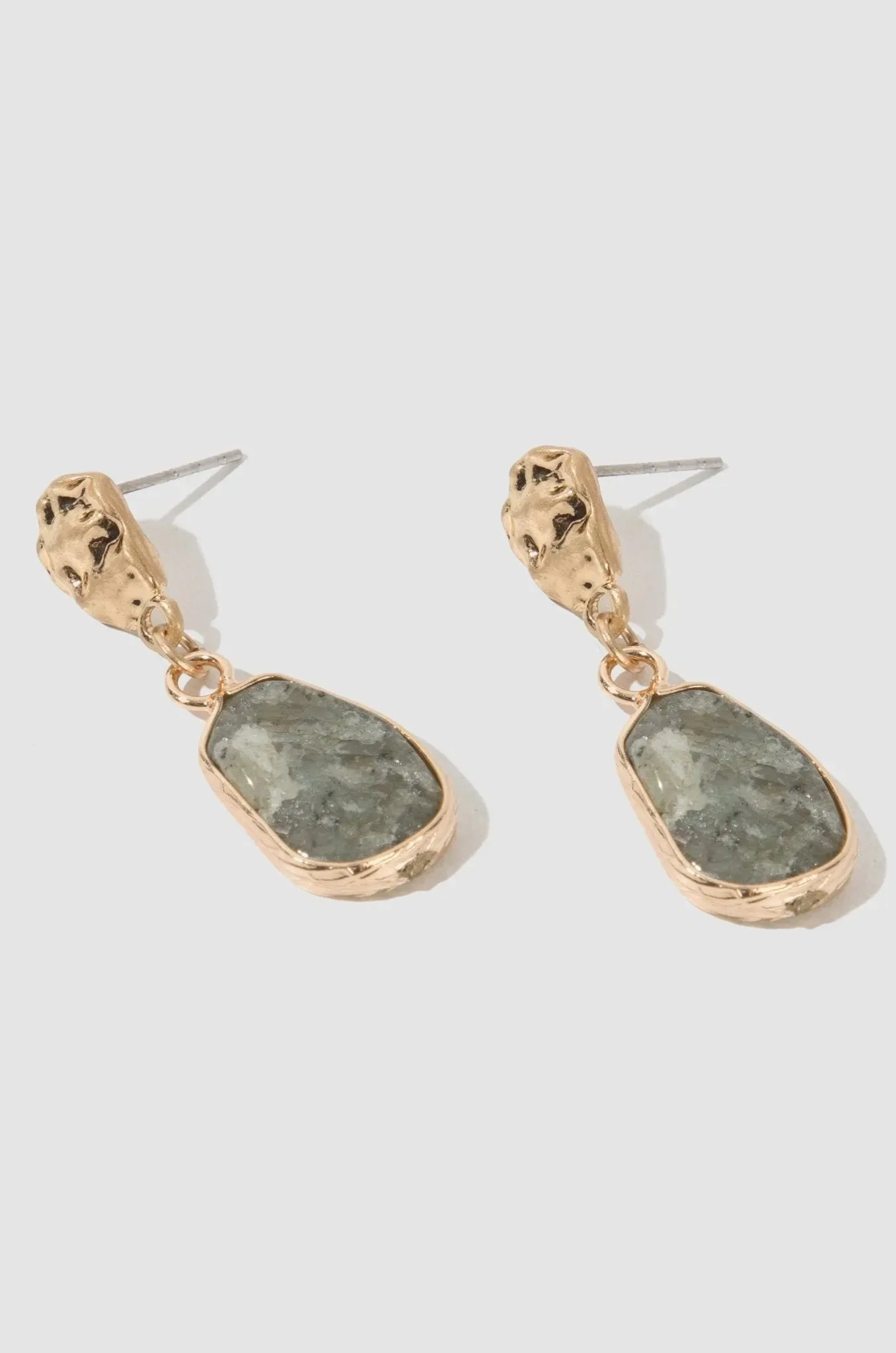 Gold Gemstone Drop Earrings