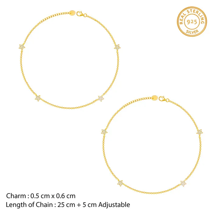 Golden Star Constellation Anklet