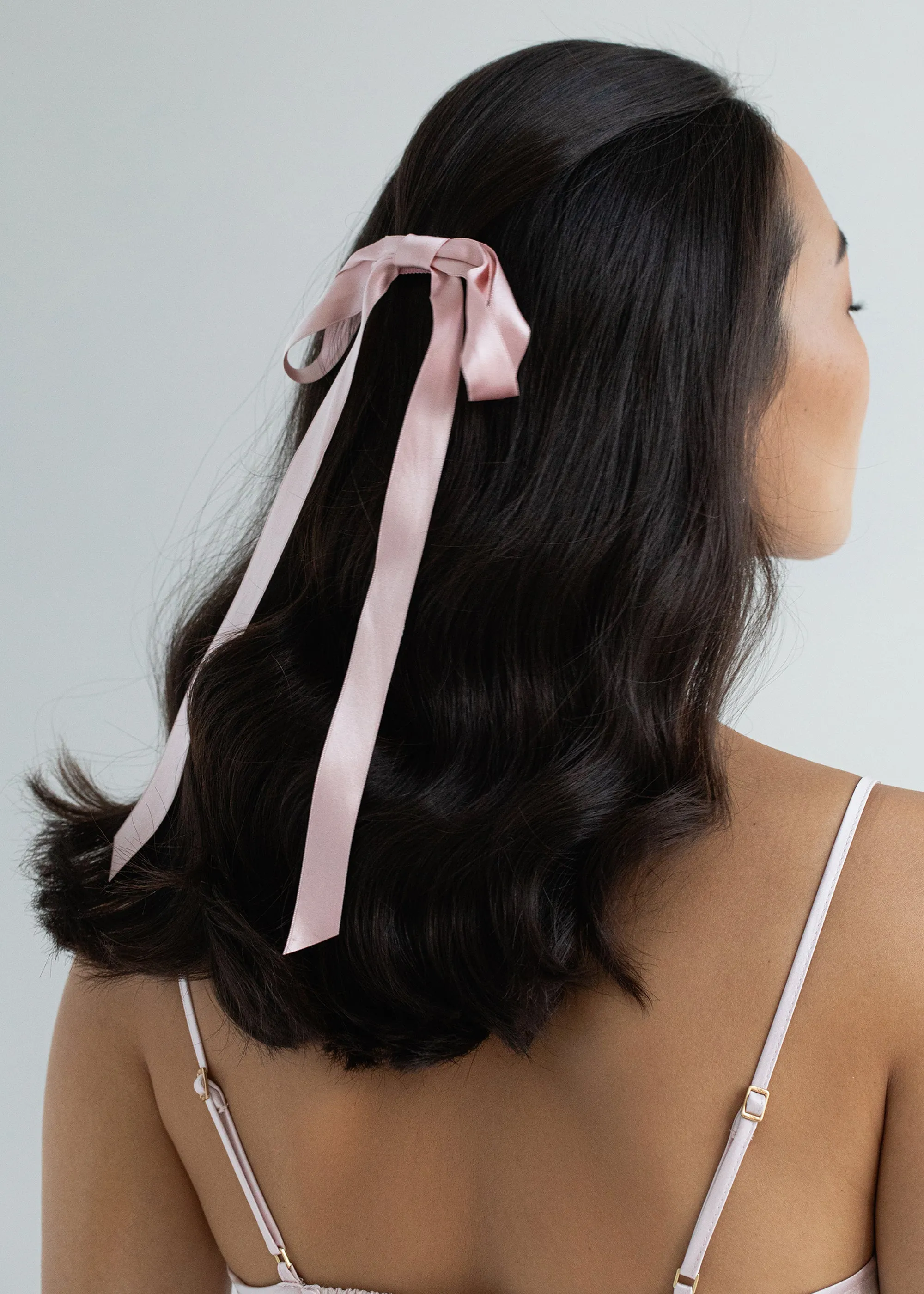 Gretta Bow Barrette -- Blush