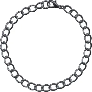 Gunmetal 6mm Curb Mens Bracelet Chain - 8 inches