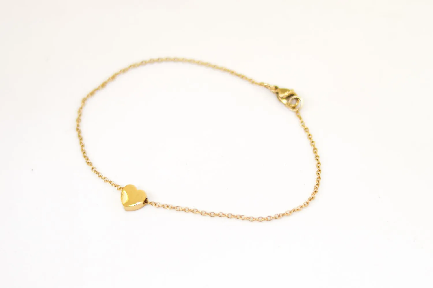 Heart anklet, gold tone chain ankle bracelet, tiny heart, personalised jewelry, festival jewelry