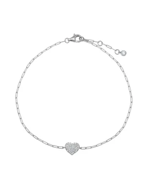 Heart Anklet in Platinum