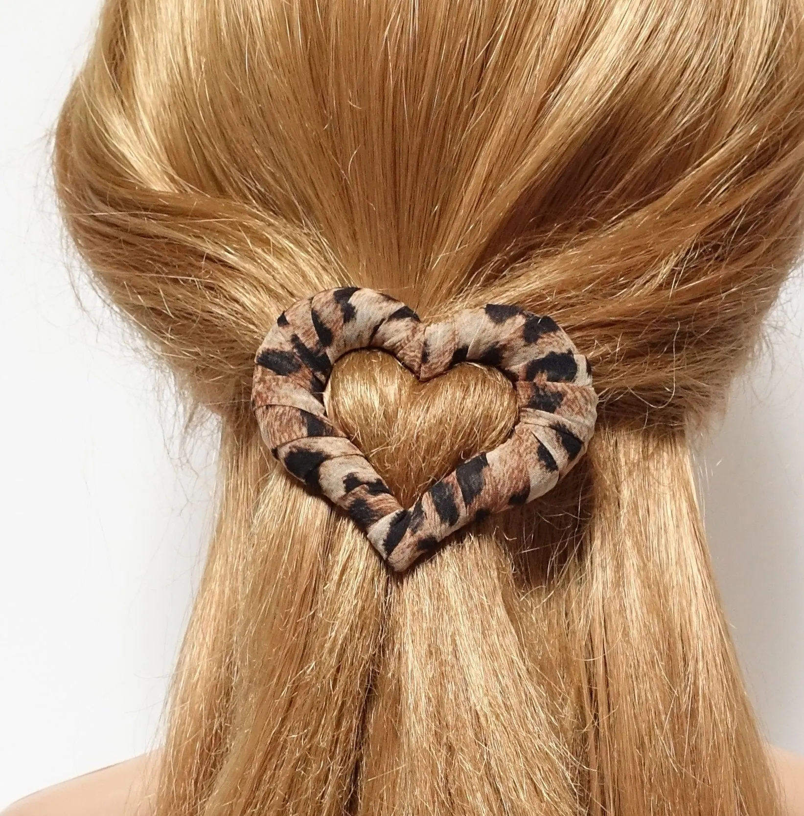 heart hair barrette fabric wrapped clip woman casual hair accessories