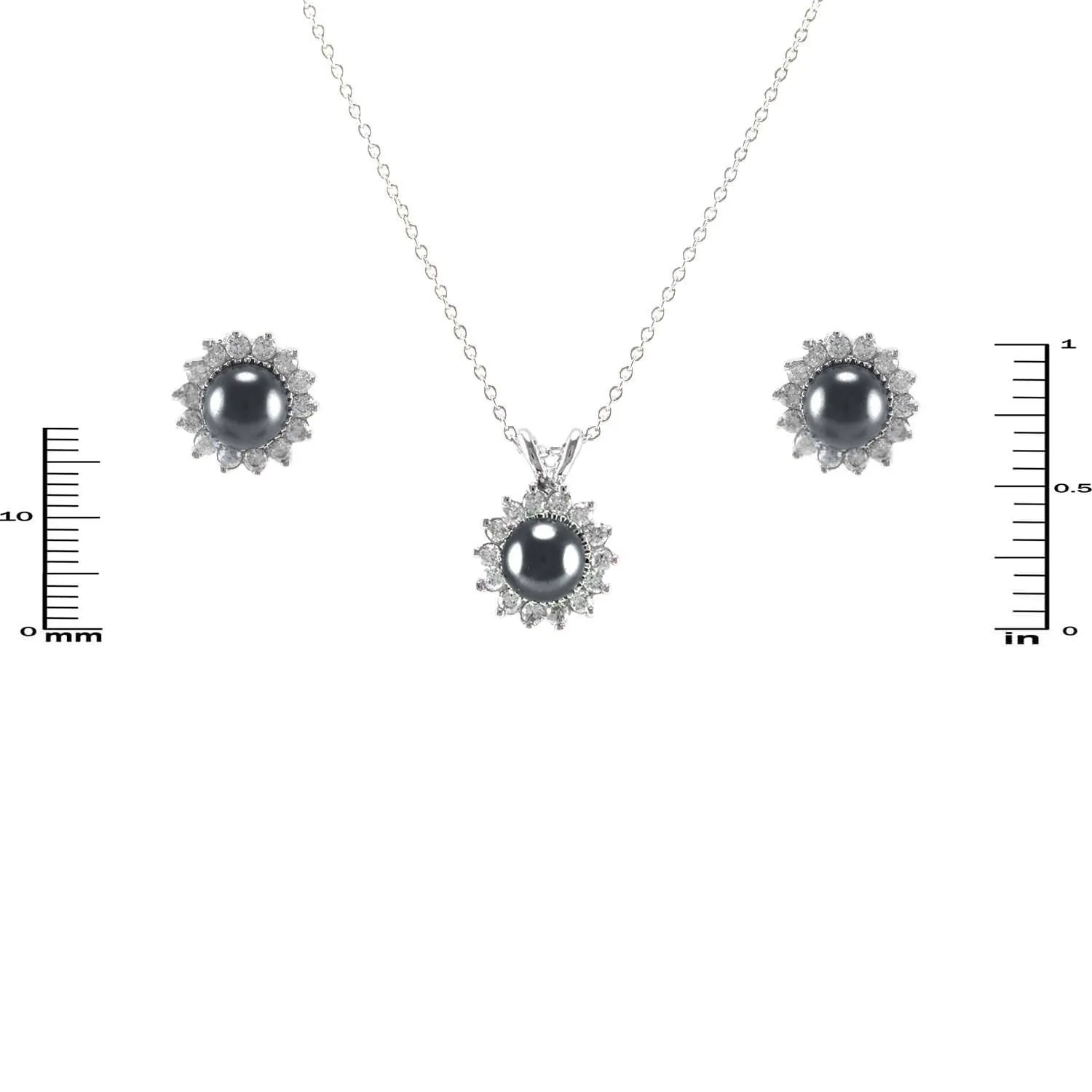 Holdi Grey Pearl Pendant Set