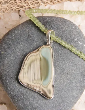 Imperial Jasper and Peridot Pendant Necklace - One of a Kind