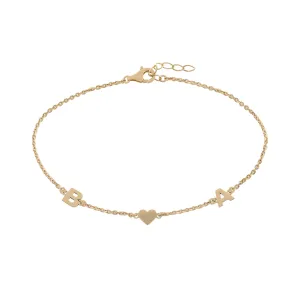 Initial Heart Initial Anklet