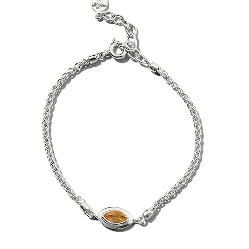 Iris Bracelet, Citrine, Silver