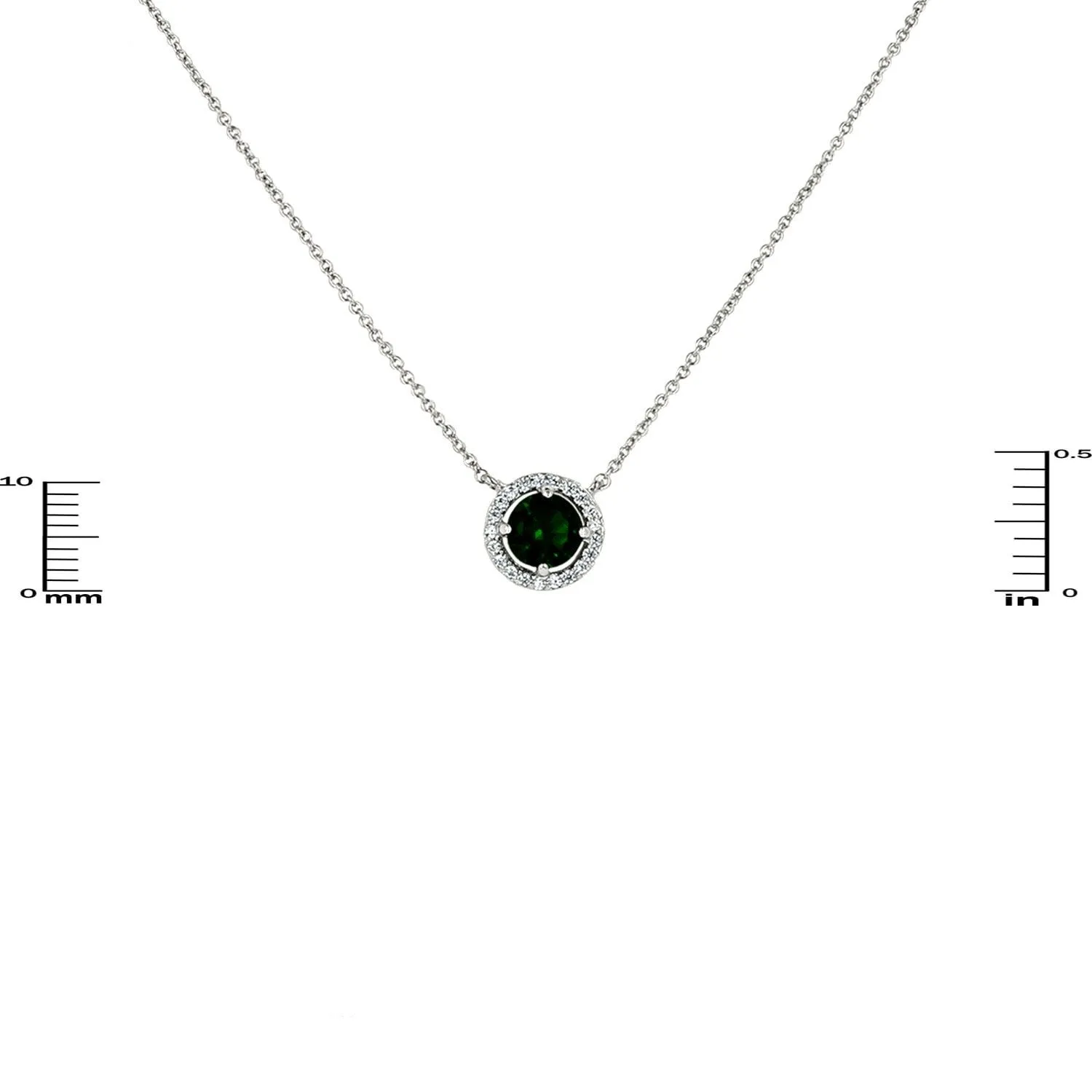 Isla Emerald Halo Pendant – 10mm | 1.2ct