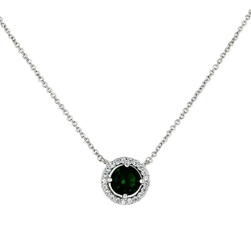 Isla Emerald Halo Pendant – 10mm | 1.2ct