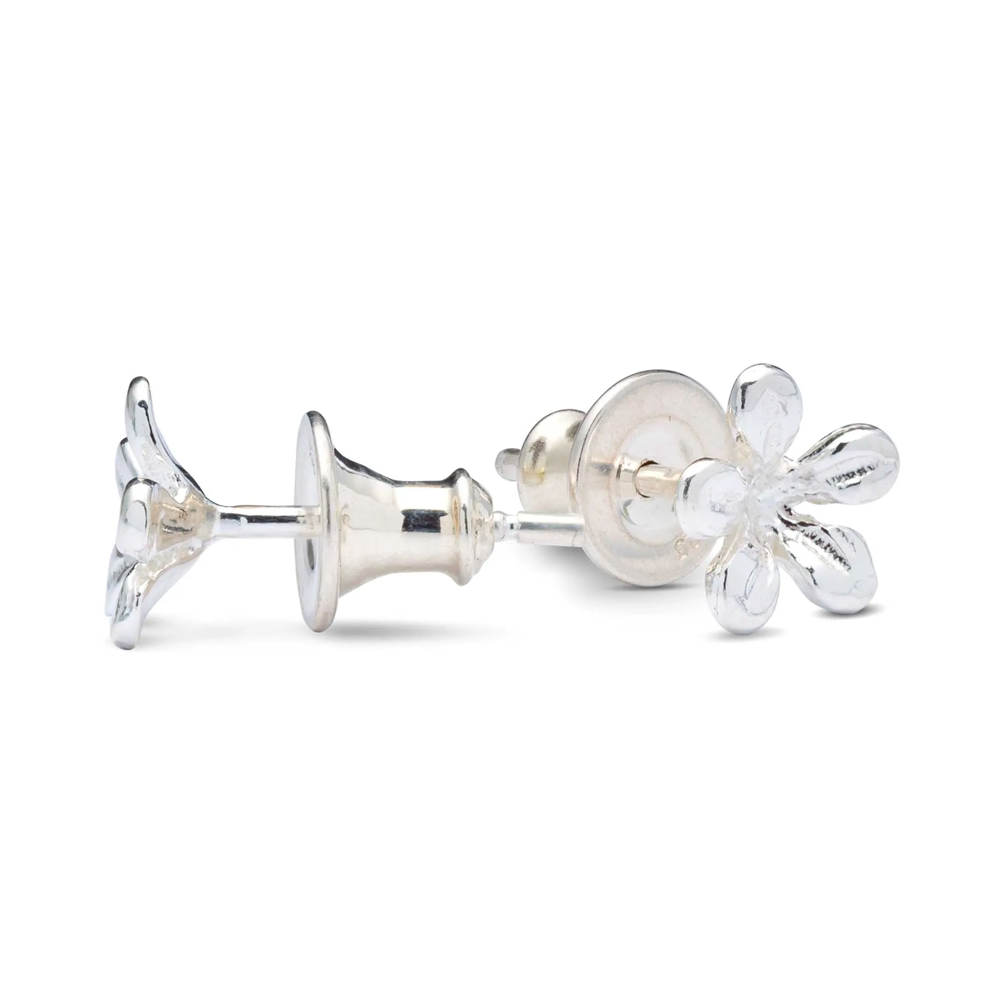 Jasmine Flower Silver Stud Earrings