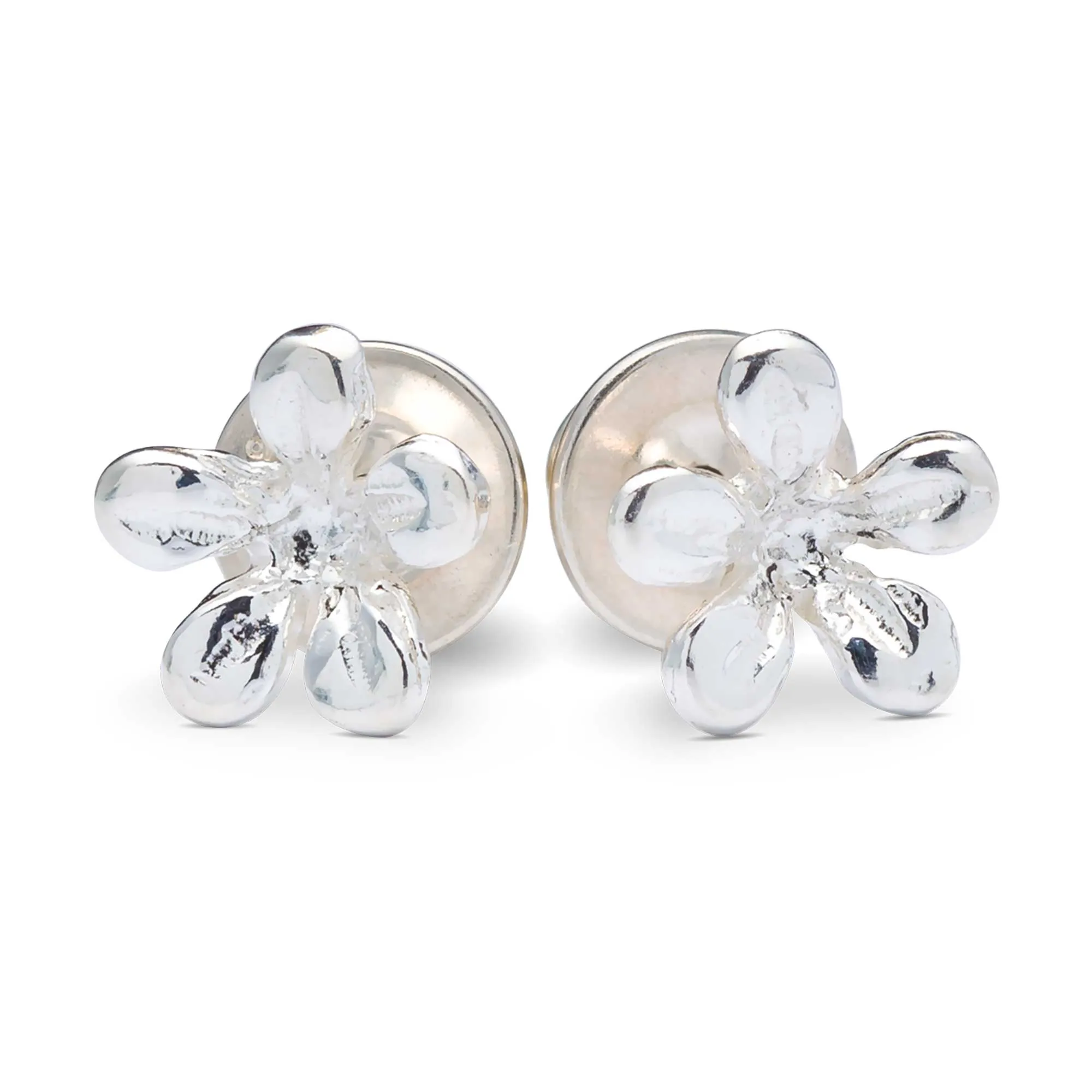 Jasmine Flower Silver Stud Earrings