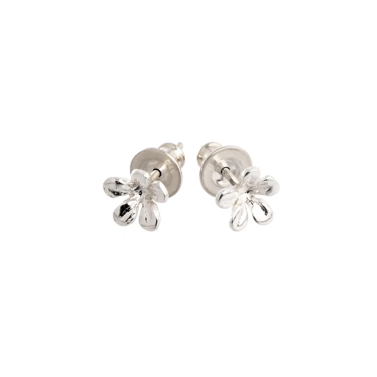 Jasmine Flower Silver Stud Earrings