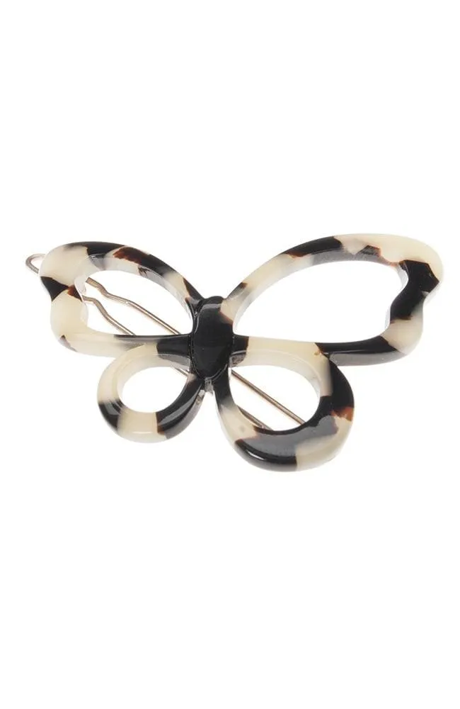 Large Cutout Butterfly Tige Boule Barrette - Classic