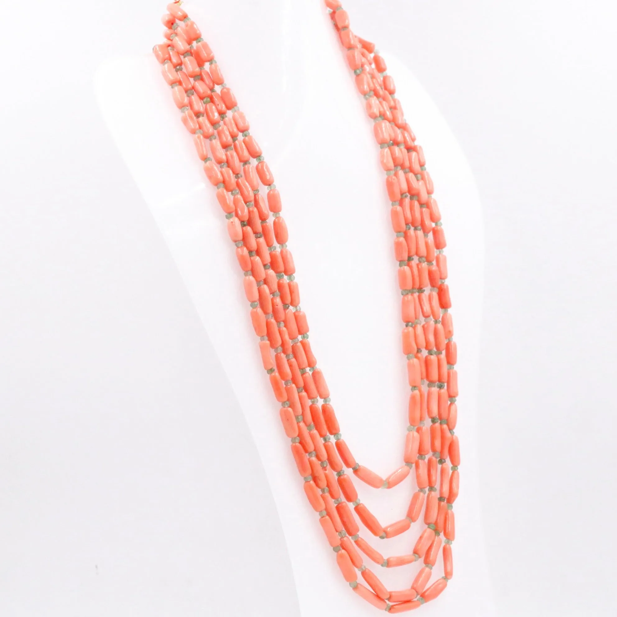 Layered Coral Necklace Coral & Quartz Necklace Coral Necklace Gemstone Necklace Coral Beaded Necklace Layered Necklace Long Necklace SKU 6143315