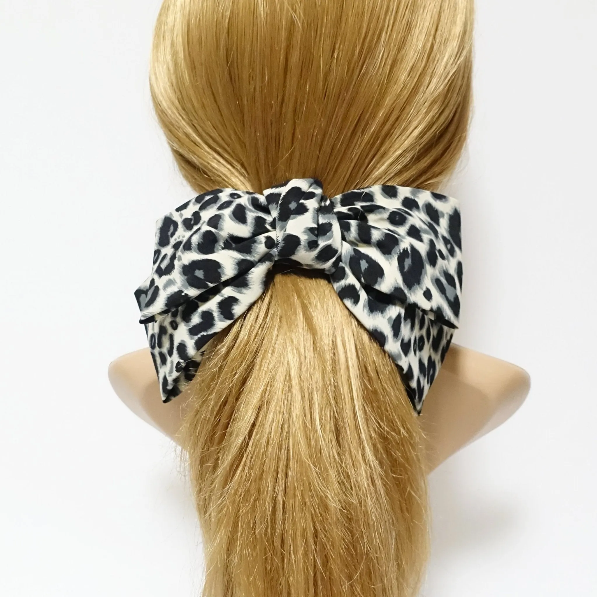 Leopard print big bow barrette sexy floppy hair bow barrette women hair accessory