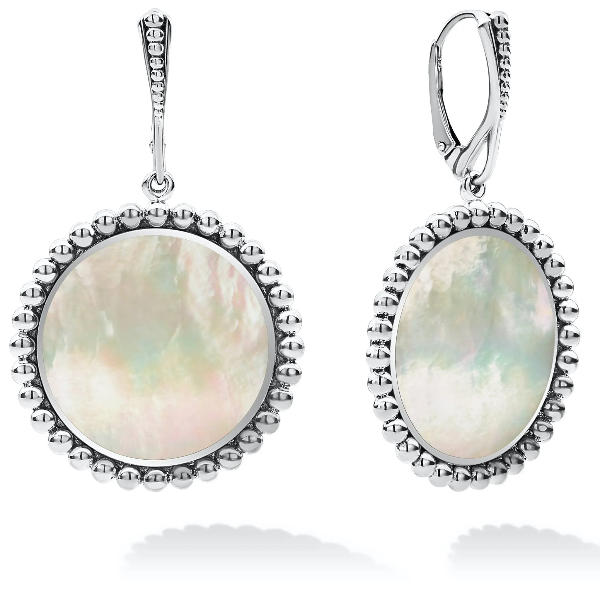 Maya Mother of Pearl Circle Drop Earrings