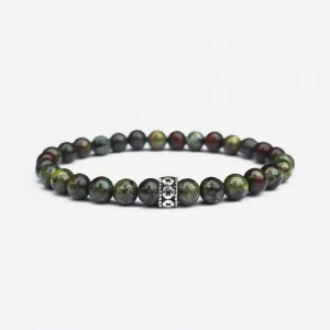 Men's Bloodstone Gemstone Bracelet 6mm