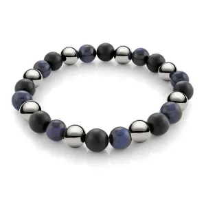 MEN'S FASHION BRACELET WITH TIGER EYE HEMATITE AND ONYX GEMS