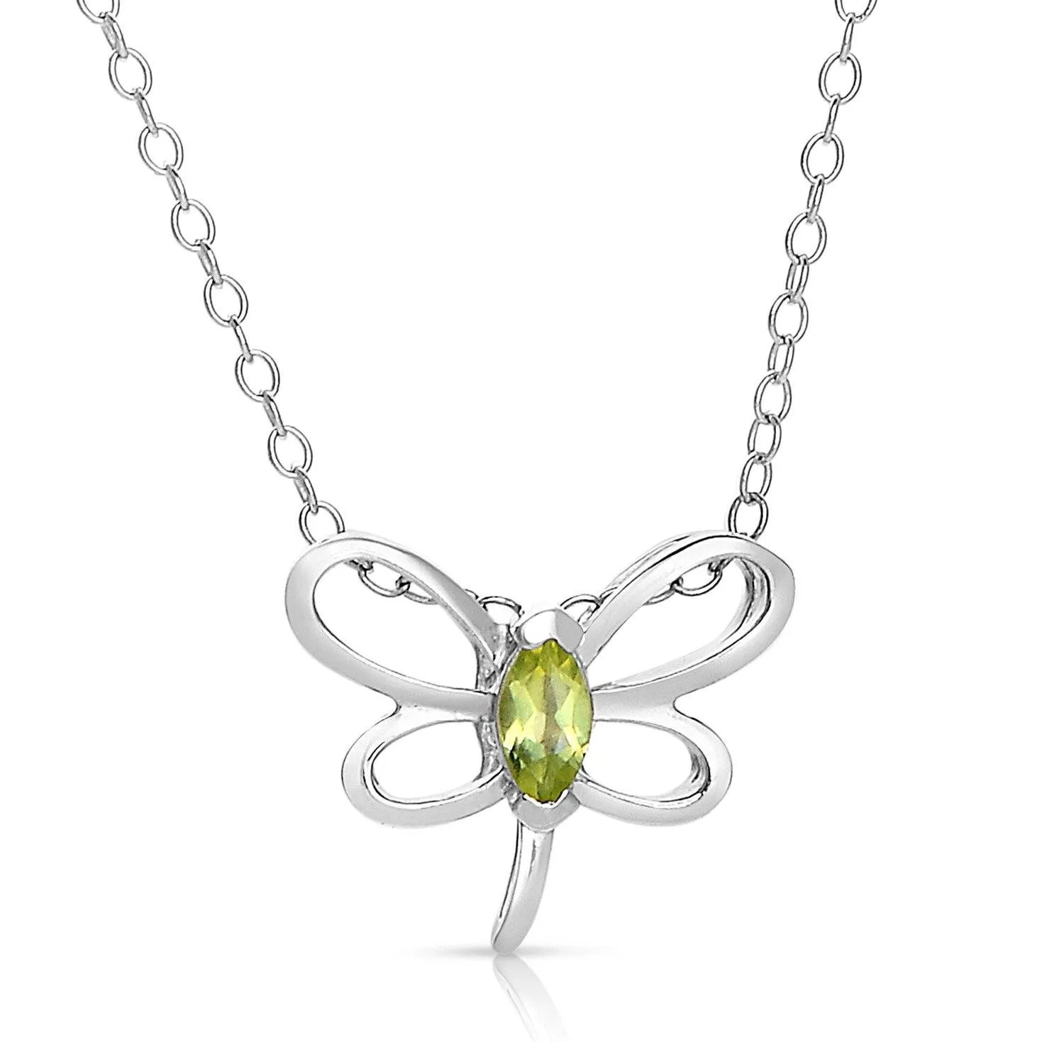 Mini Butterfly Necklace With Genuine Stone