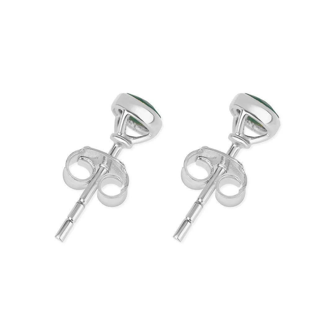 Moonstone Mini Stud Earrings | Silver - June