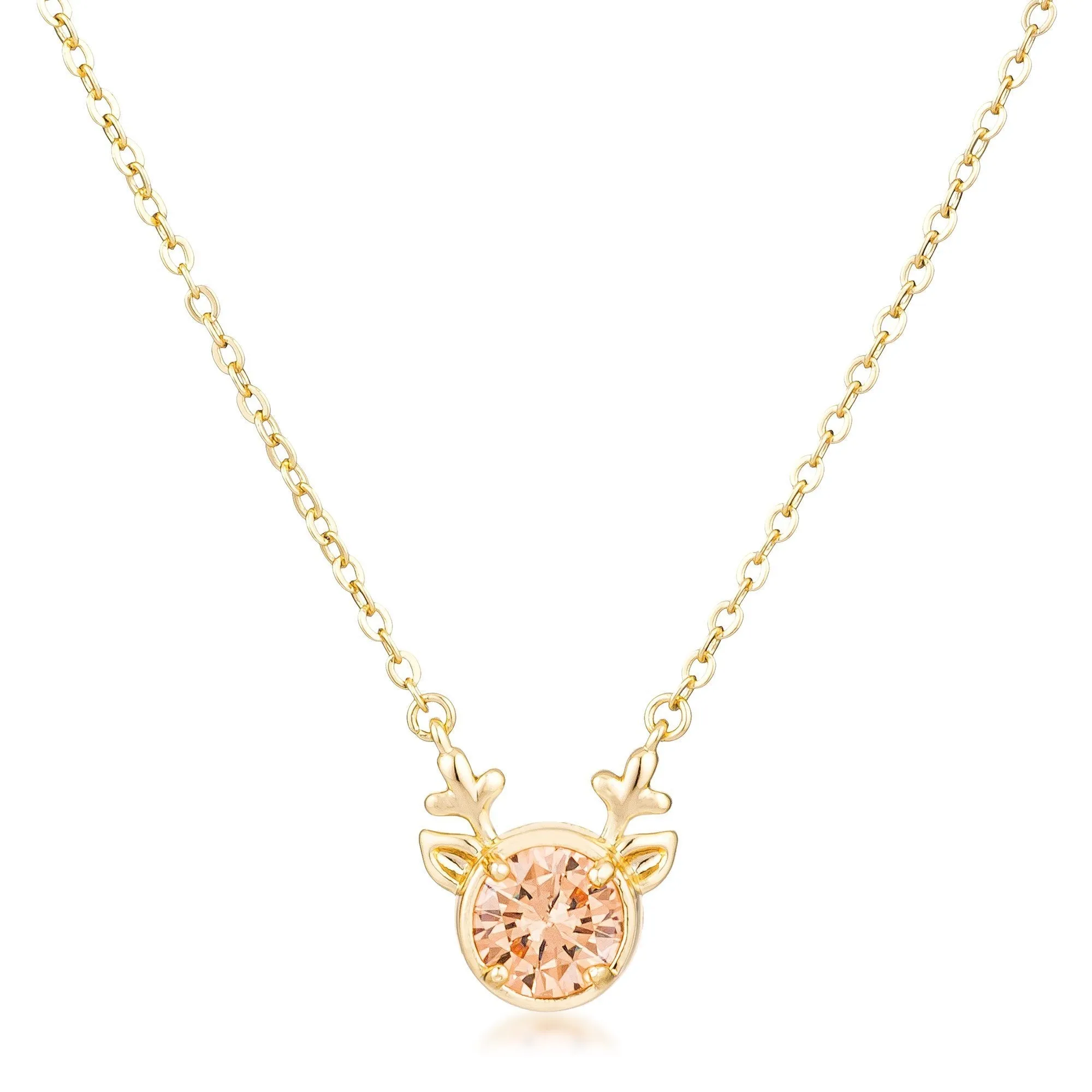 Nala Reindeer CZ Rose Gold Pendant