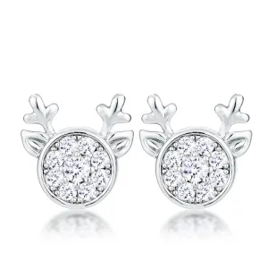 Nala Reindeer CZ Silver Earrings