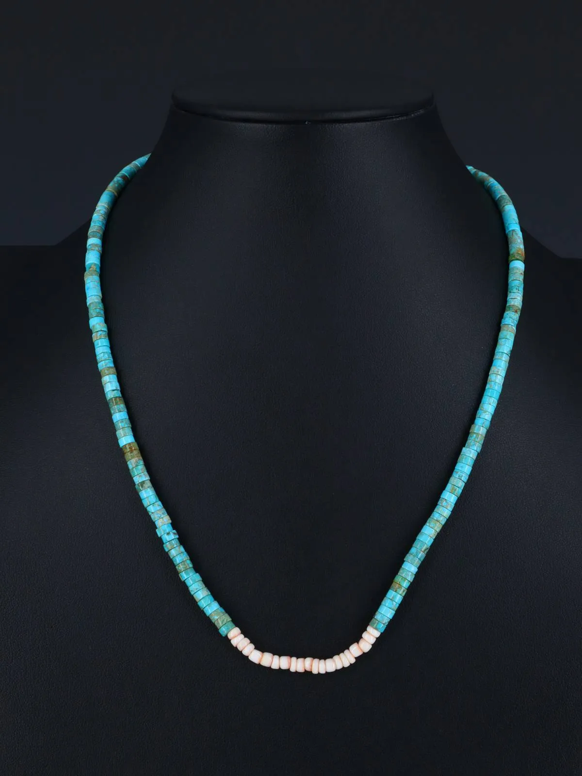 Navajo Jewelry Santo Domingo Turquoise and Shell Necklace