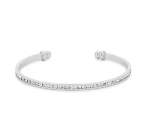 Nico Clear Cubic Zirconia Silver Cuff Bracelet