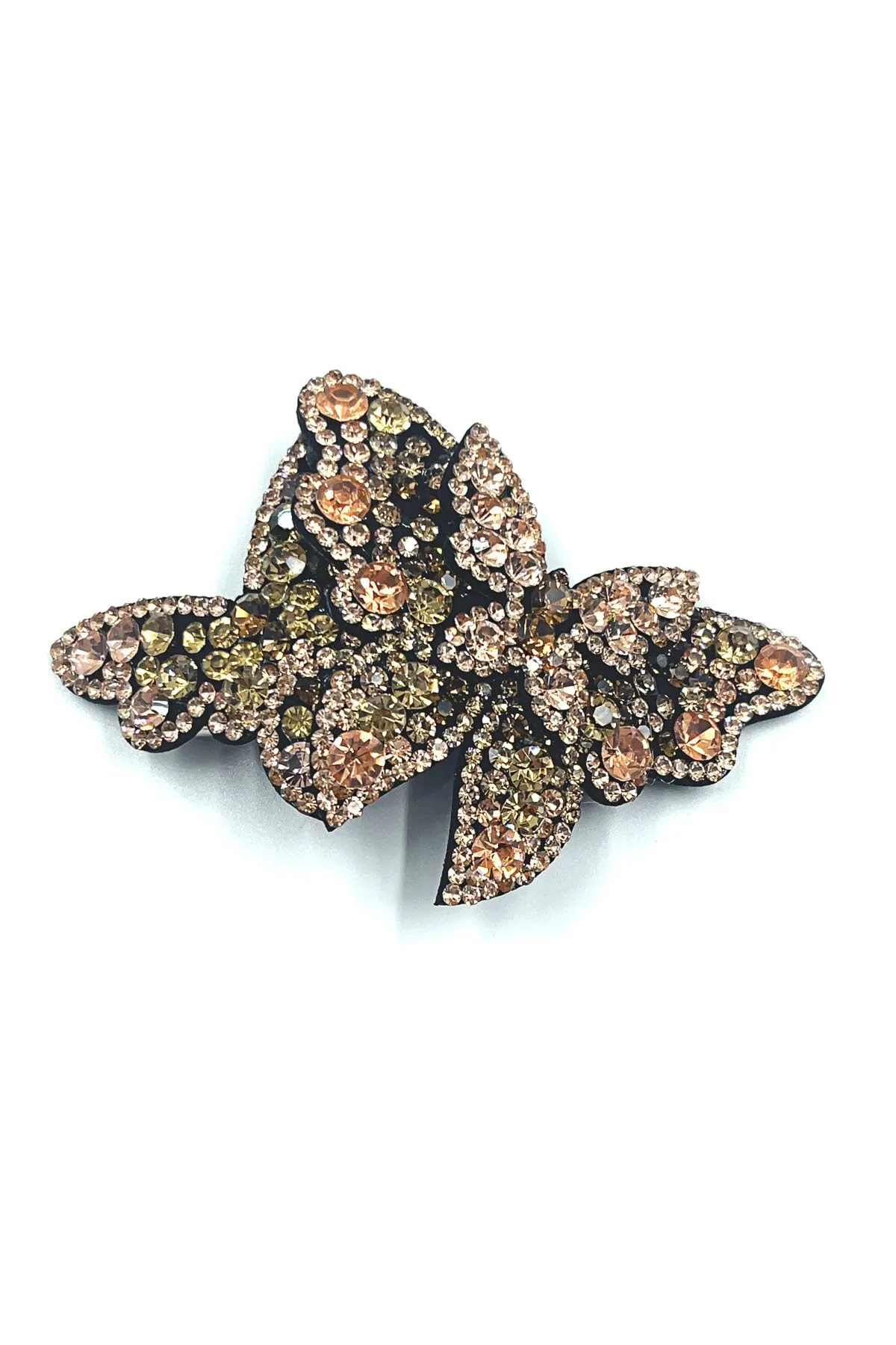 Overlap Butterfly Crystal Barrette