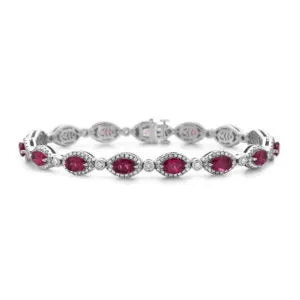 Pastel Rubellite and Diamond Bracelet