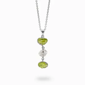 Peridot and Herkimer Diamond Necklace