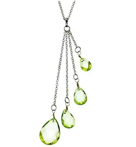 Peridot Green Teardrop Necklace