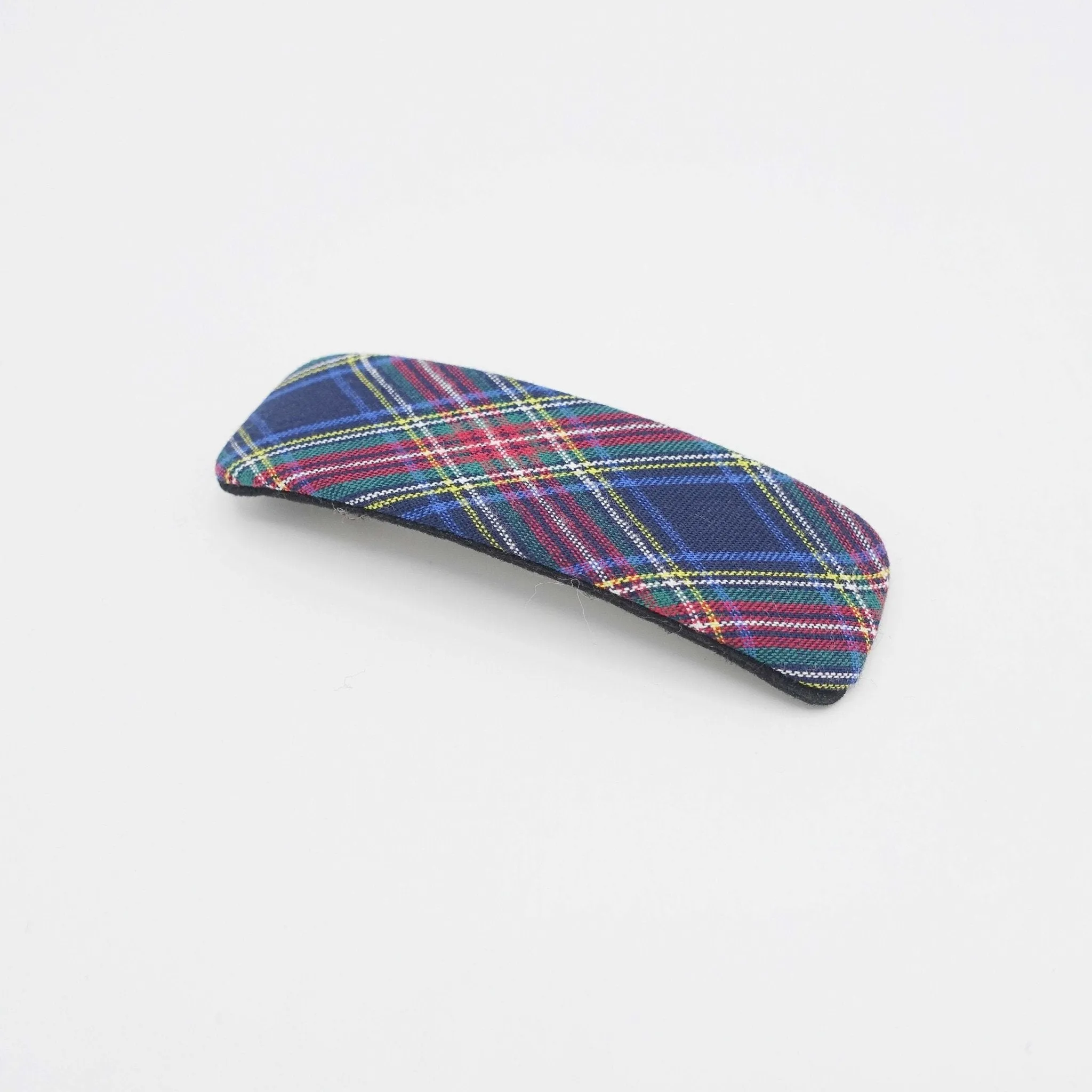 plaid check barrette rectangle hair accessory for women