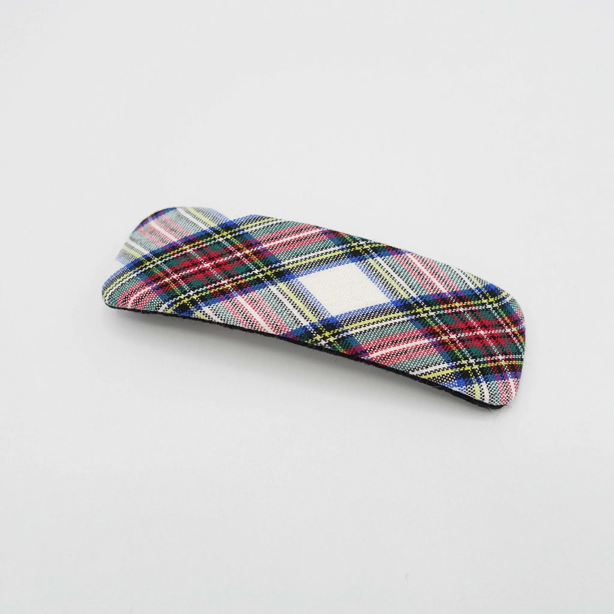 plaid check barrette rectangle hair accessory for women