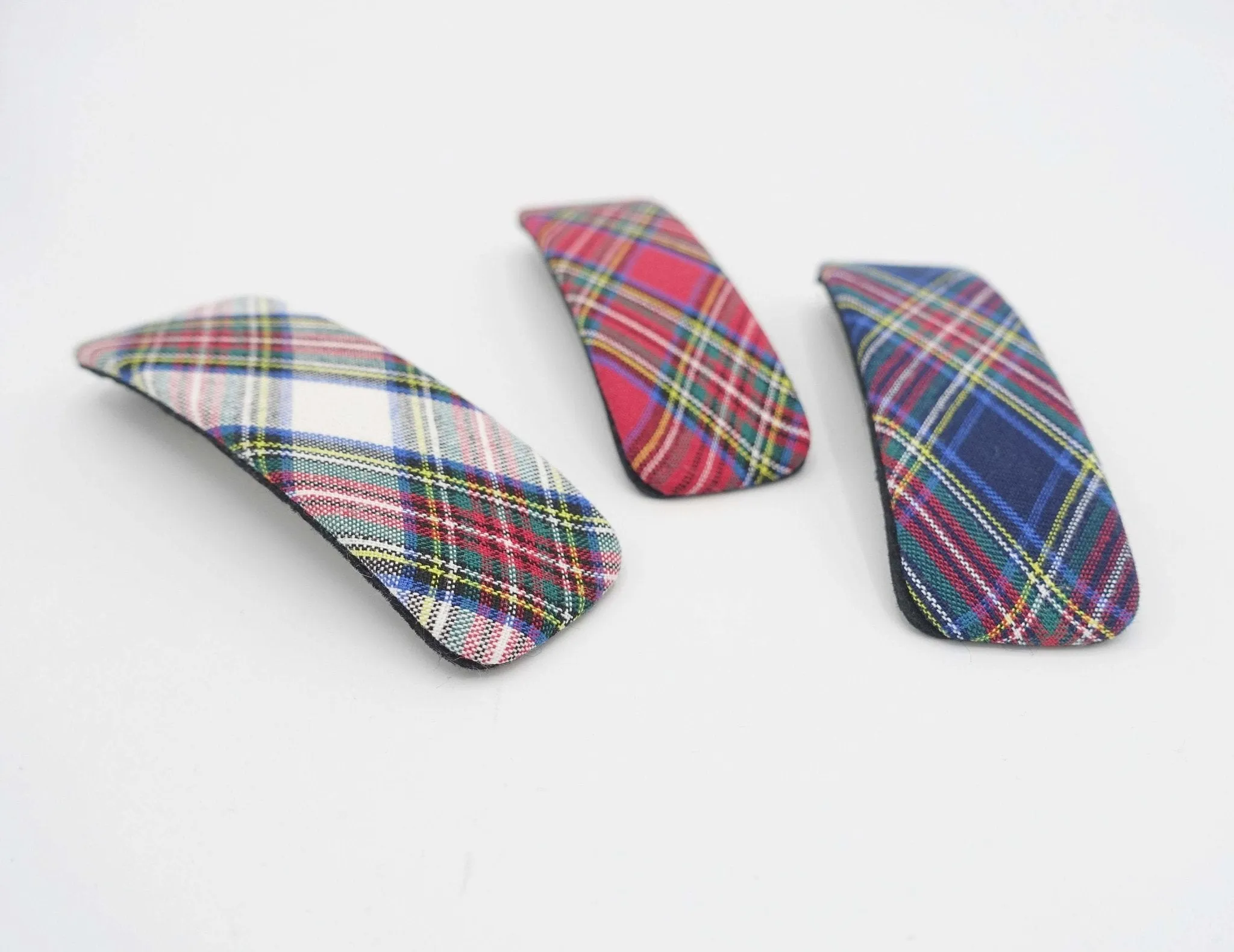 plaid check barrette rectangle hair accessory for women