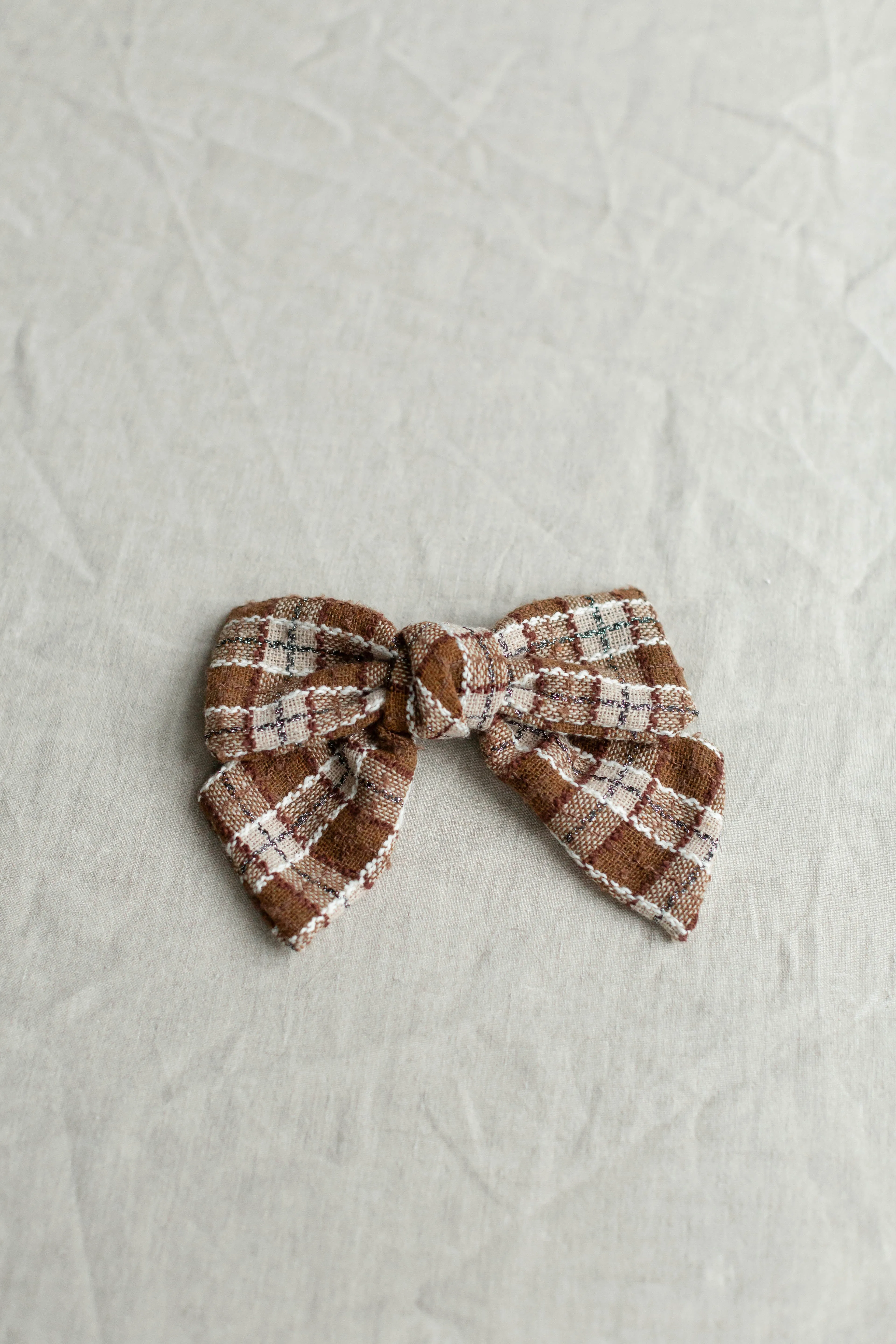 Plaid Hair Bow Barrette