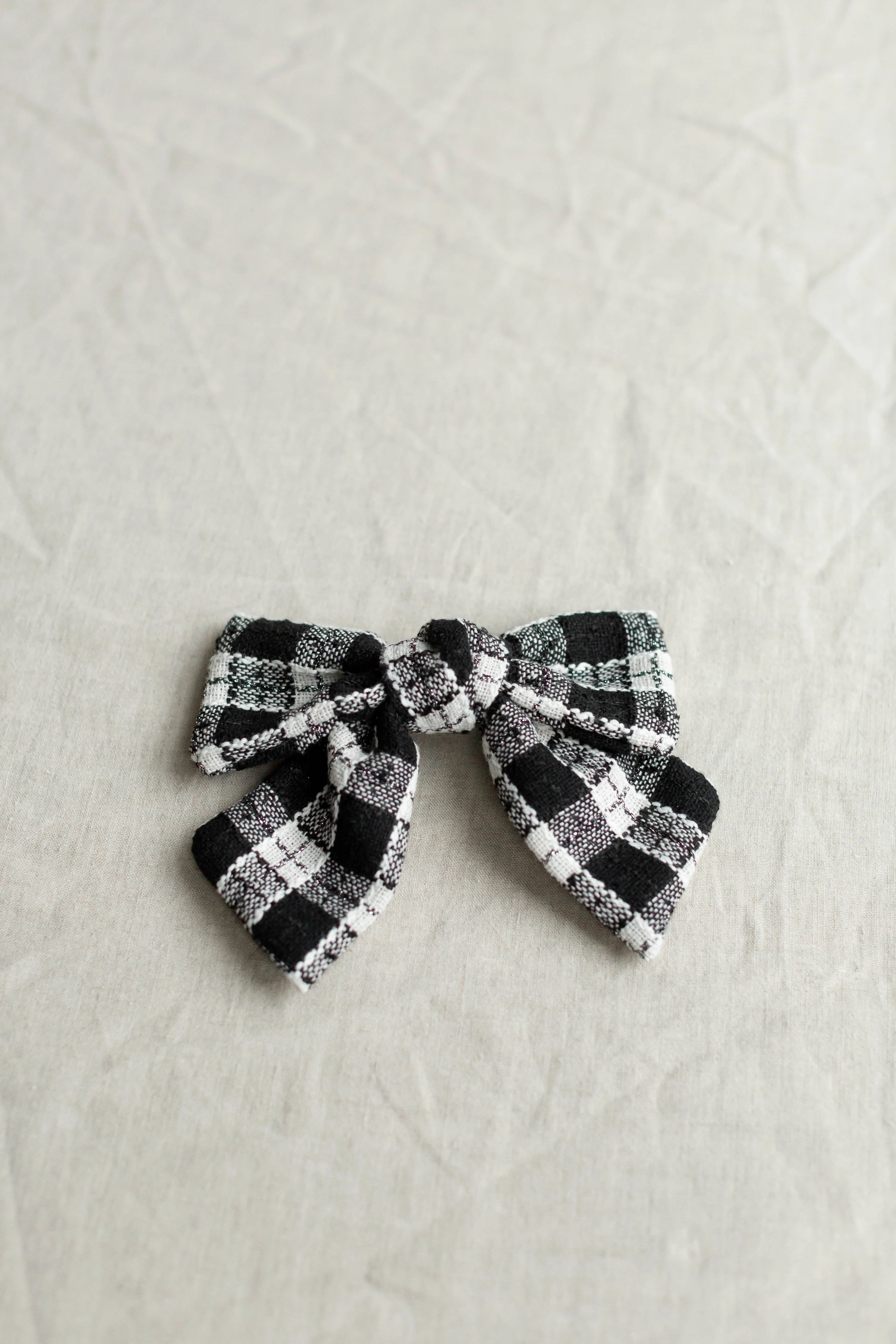 Plaid Hair Bow Barrette