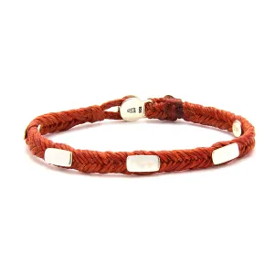 Quadrate Studded Fishtail Button Bracelet in Rust