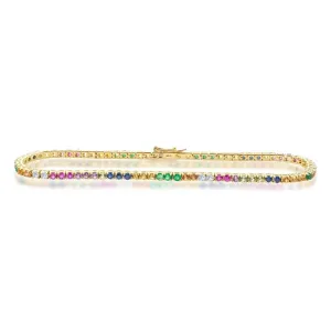 Rainbow Gemstone Tennis Bracelet