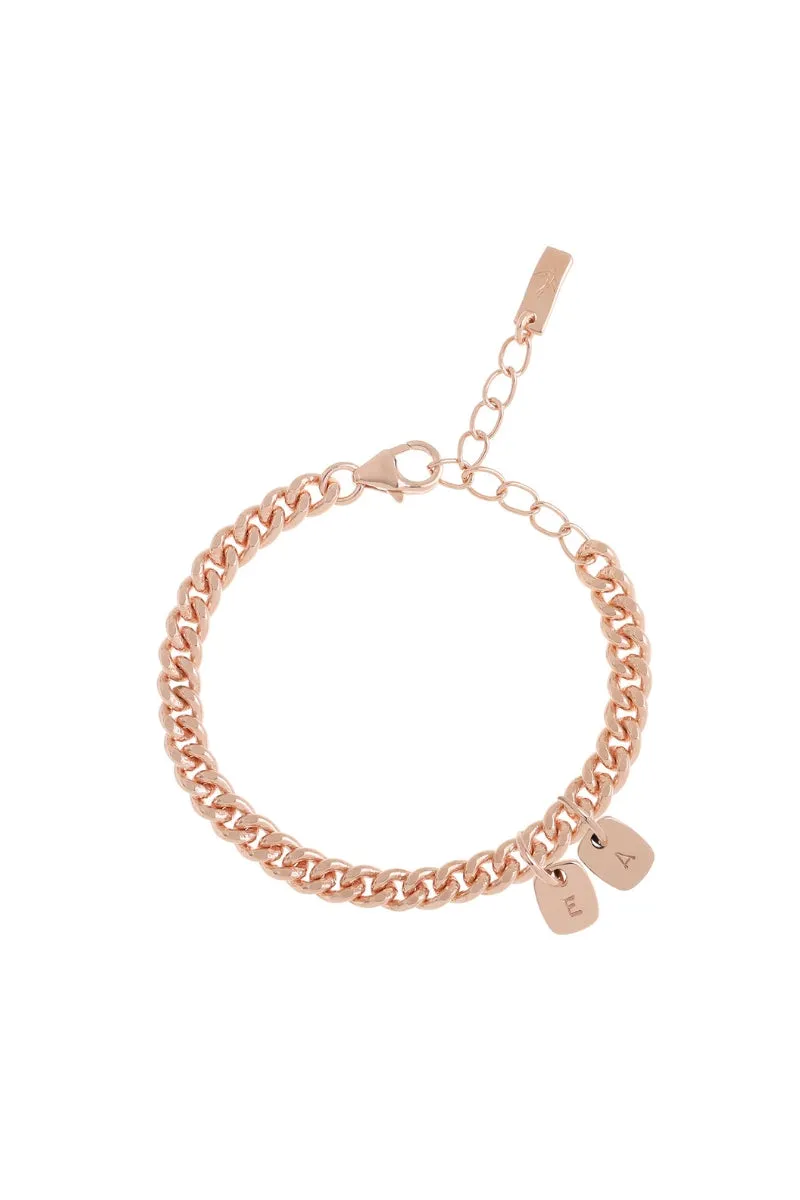 Rectangular Pendant Anklet - Rose Gold