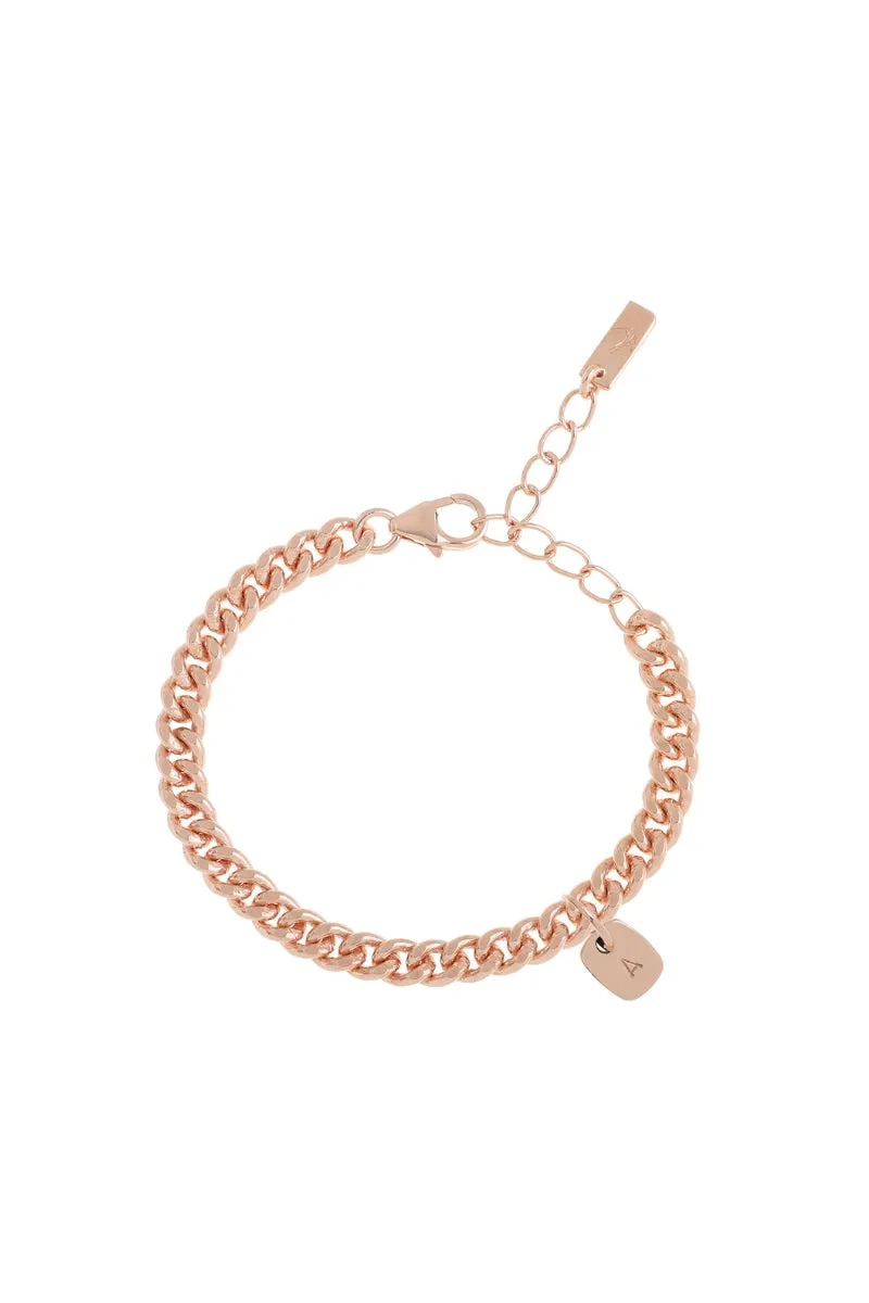 Rectangular Pendant Anklet - Rose Gold