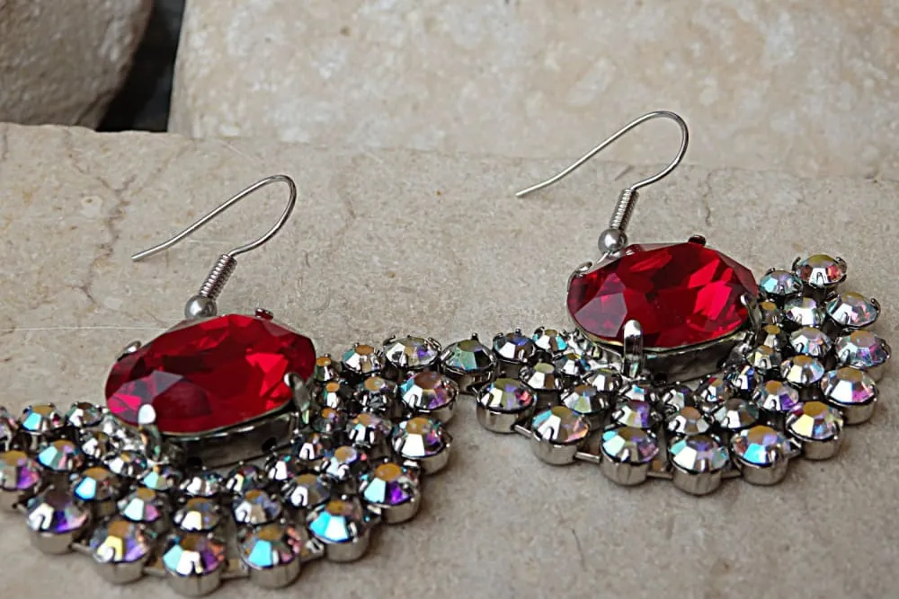 Red Fan Earrings