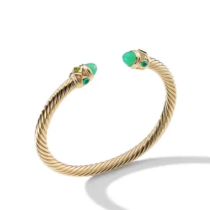 Renaissance Bracelet in 18K Gold with Chrysoprase, Peridot and Green Onyx