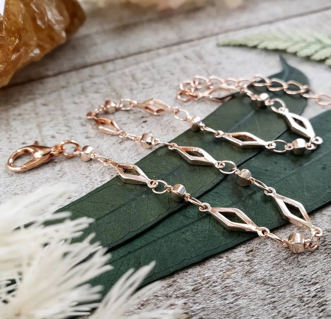 Rose gold chain anklet bracelet