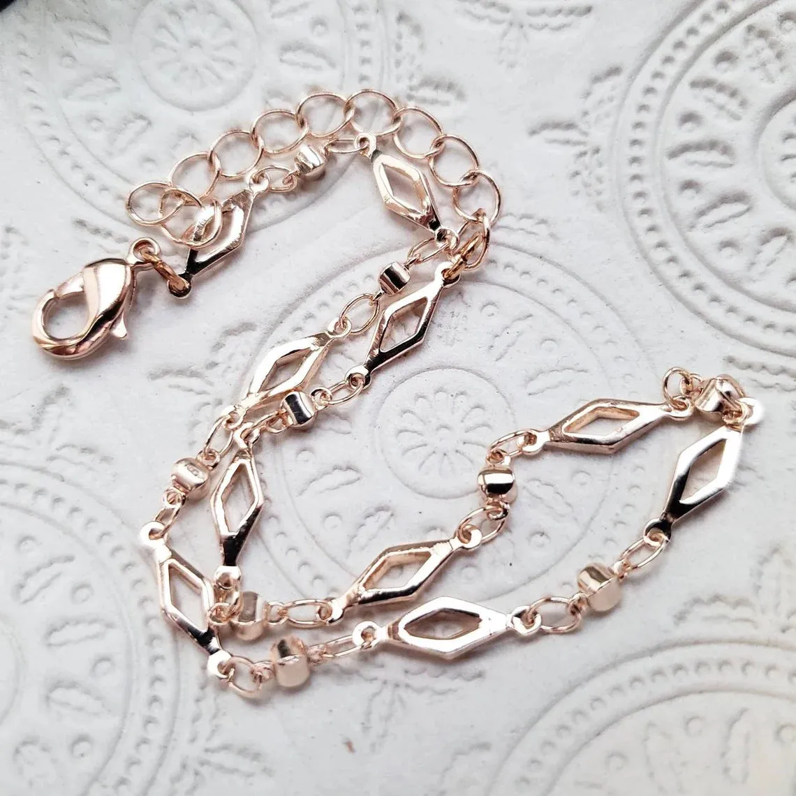 Rose gold chain anklet bracelet