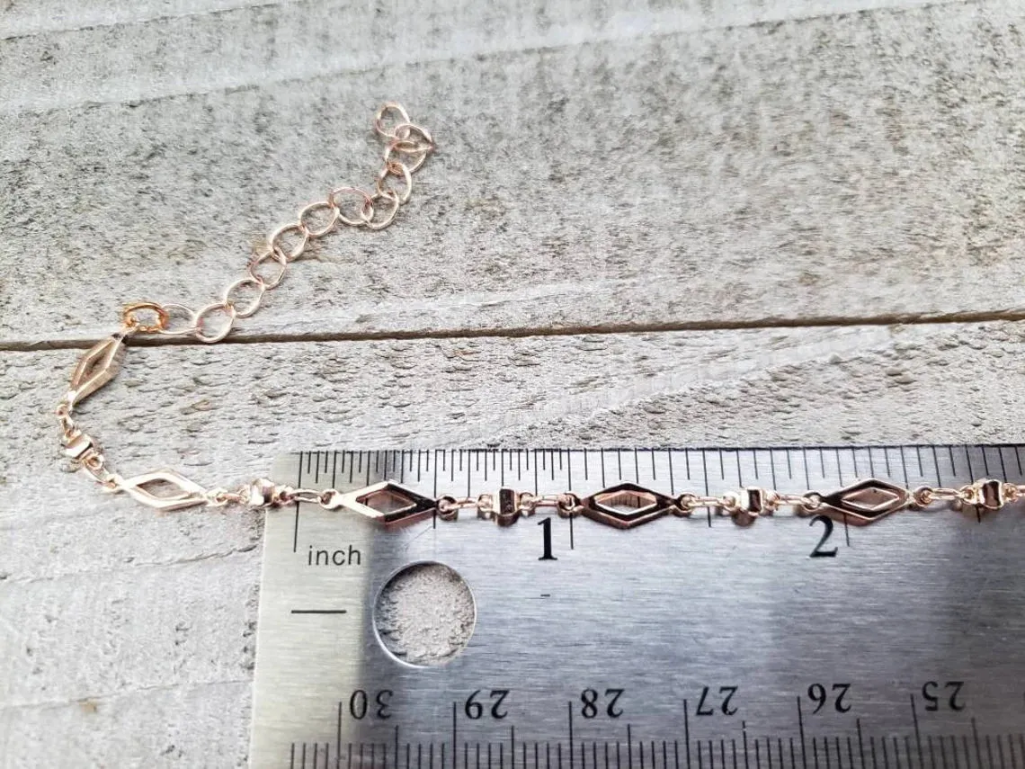 Rose gold chain anklet bracelet