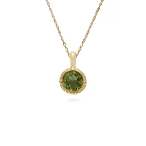 Runde Peridot Halskette in 9ct Gelb Gold