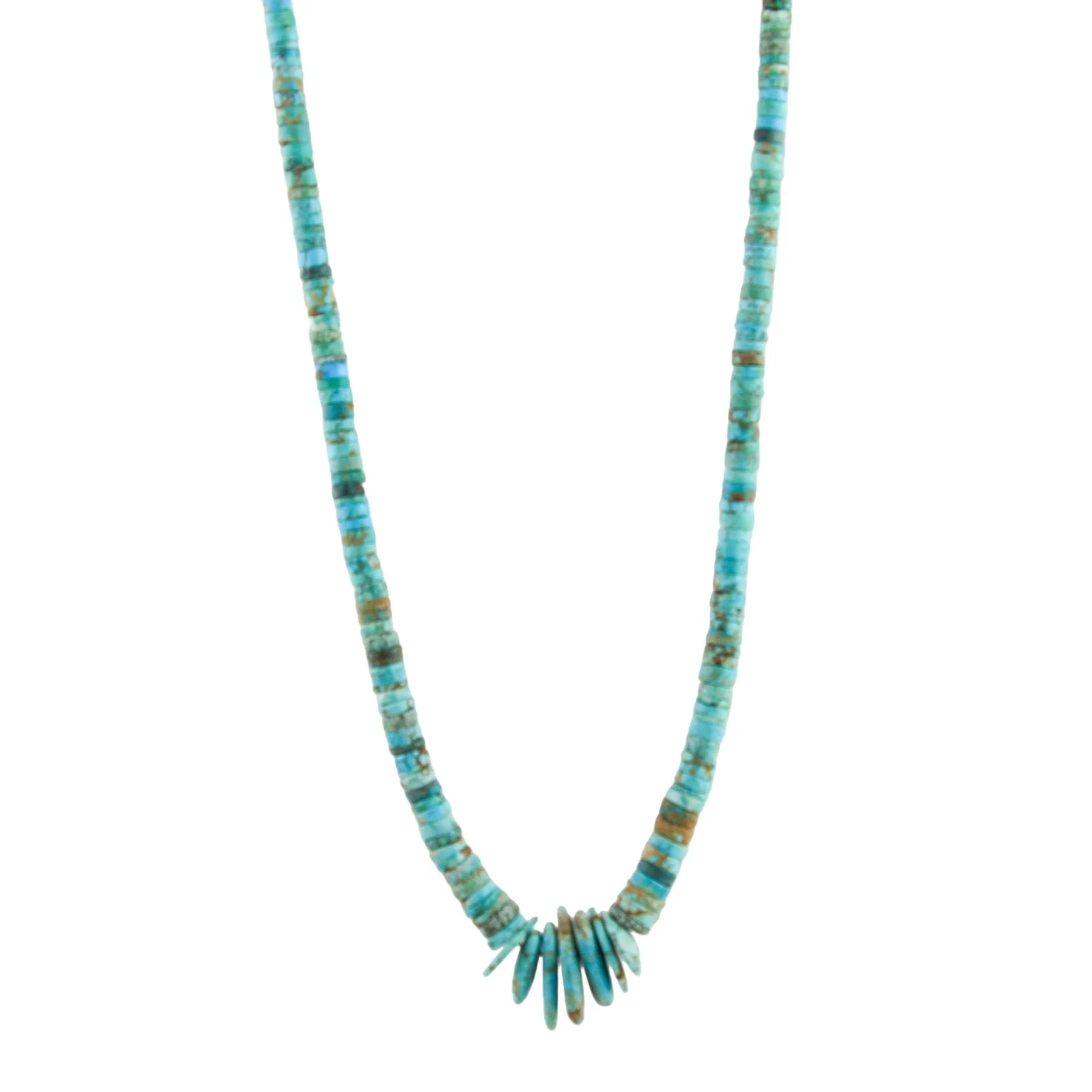 Santo Domingo Disc-Bead Heishi x Jacla Turquoise Necklace